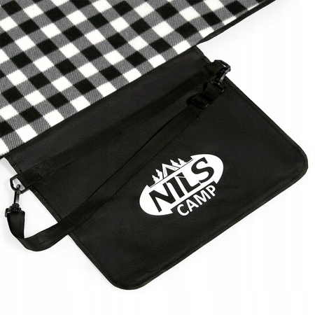 Koc piknikowy Nils Camp NC2310 biało-czarny 300x200 cm PE ALU