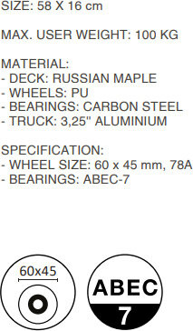 Deskorolka Coolslide Sashimi Y czarno-biała