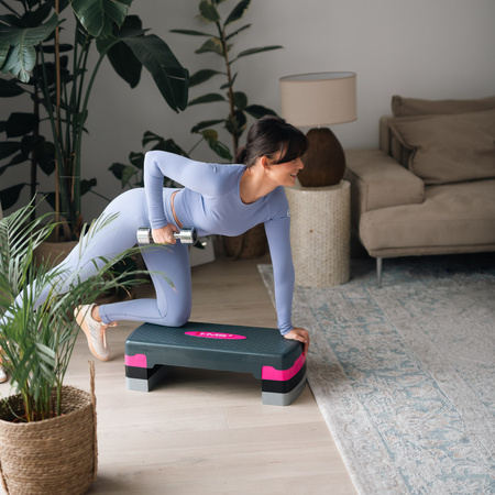 Step do ćwiczeń aerobiku HMS AS002 różowo-szary