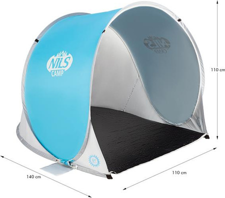 Namiot plażowy samorozkładający podłoga Nils camp nc3173 niebiesko-szary