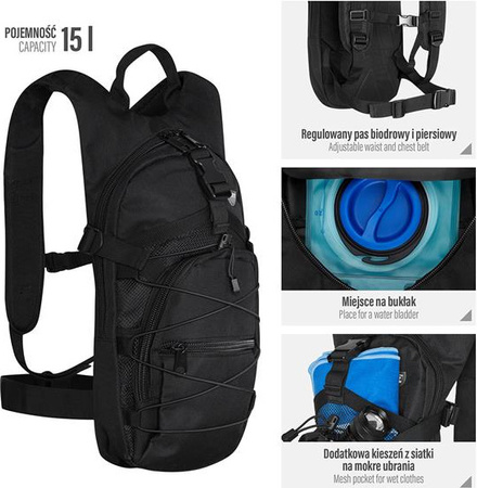 Plecak taktyczny militarny survivalowy turystyczny Crab Nils camp nc1732 czarny