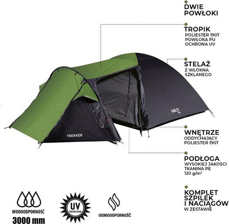 Namiot turystyczny Trekker 4 osobowy Nils Camp NC6012