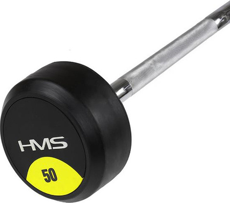 Sztanga gryf stały gumowany porsty 50 kg HMS długość 103 cm