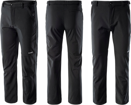 Męskie spodnie trekkingowe turystyczne softshellowe Hi-Tec Celio czarne XXL