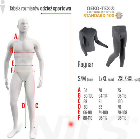 Bielizna termoaktywna męska spodnie Ragnar Nils bts0060 szare rozmiar 2XL/3XL