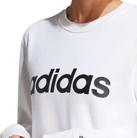 Bluza damska adidas Essentials Linear French Terry biała IC6879