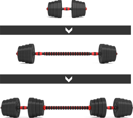 Sztanga gryf z obciążeniem sztangielki / hantle kompozyt HMS SGP30 30 kg