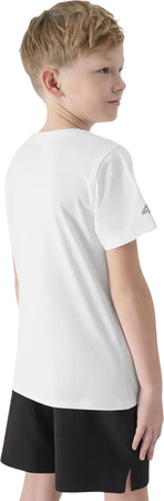 Zestaw dzięciecy komplet sportowy koszulka spodenki worek plecak do szkoły na WF 4F M085 głęboka czerń 4FJWAW25TAPSM085 20S