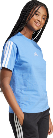 Koszulka damska adidas Essentials 3-Stripes Cotton jasnoniebieska JV7361
