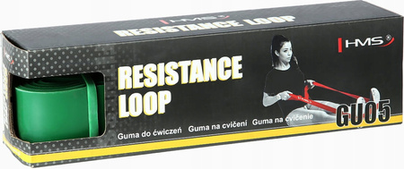 Guma taśma oporowa do ćwiczeń HMS GU05 45x4,5x2080 mm zielona