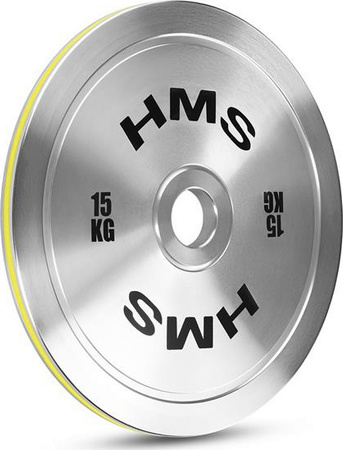 Talerz olimpijski stalowy kalibrowany na gryf olimpijski HMS TOS150 15 kg