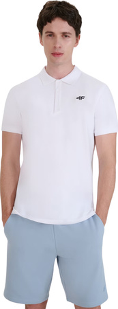 Koszulka męska polo 4F M366 biała 4FWMM00TPTSM366 10S