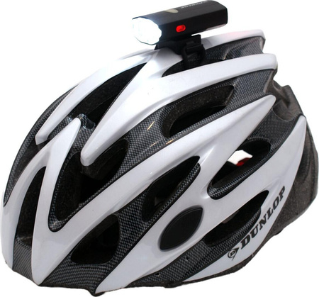 Lampka światło rowerowe 2w1 ładowanie usb uchwyt do mocowania na kasku Dunlop