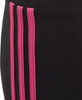 Legginsy dla dzieci adidas Essentials 3-Stripes Cotton Tights czarno-różowe IC3627