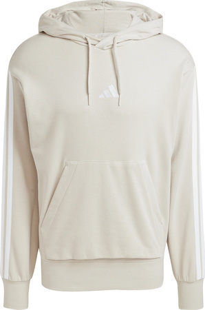 Bluza męska adidas Essentials 3-Stripes French Terry Hoodie beżowa JE6367