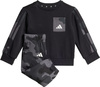 Dres dla dzieci adidas Infinity Camo FL Set czarno-biały JW2456