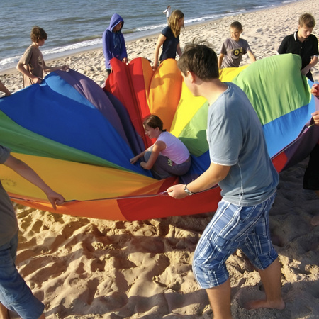 Profesjonalna chusta animacyjna z uchwytami spadochron 2m Akson