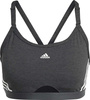 Stanik damski adidas Aeroreact Training Light-Support 3-Stripes Bra ciemnoszary HC7870