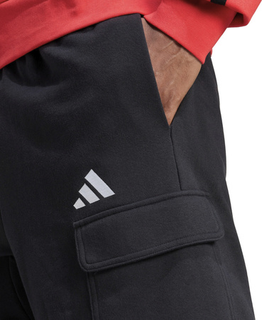 Spodenki męskie adidas Essentials Feel Cozy French Terry Cargo czarne JE6291