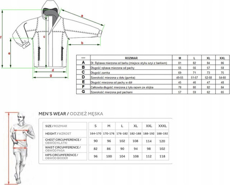 Męski polar bluza polarowa ciepła 280g/m2 Henis rozmiar XXL
