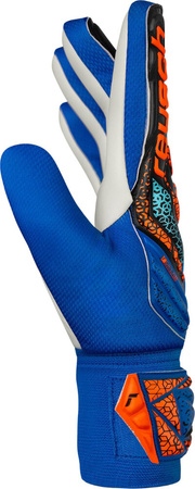 Rękawice bramkarskie Reusch Attrakt Starter Solid Junior niebiesko-czarne 5572514 4467