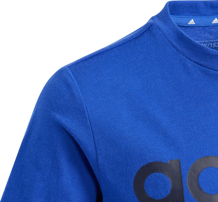Koszulka dla dzieci adidas Essentials Linear Logo Cotton Tee niebieska IB4090