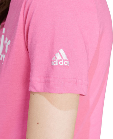 Koszulka damska adidas Loungewear Essentials Slim Logo Tee różowa IY9191