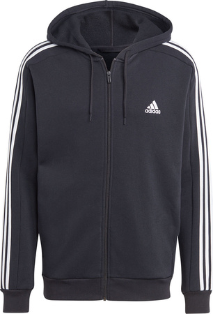 Bluza męska adidas Essentials Fleece 3-Stripes Full-Zip czarna IB4029