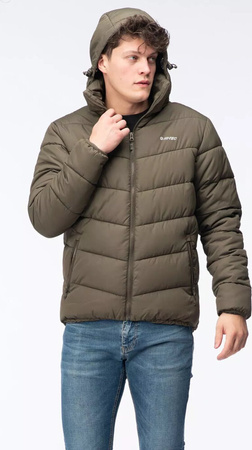 Męska kurtka zimowa pikowana ocieplana z kapturem Hi-tec Varmi rozmiar XXL