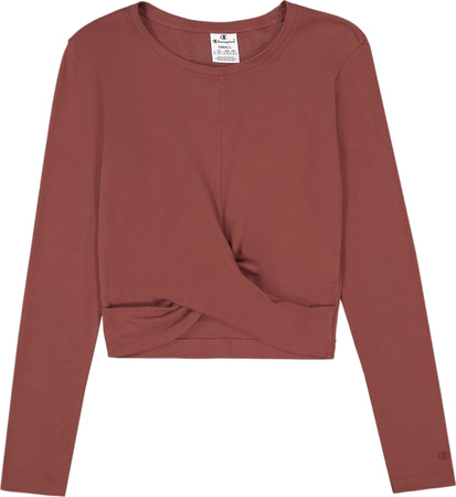 Koszulka damska Champion Crewneck Croptop brązowa 117435 MS524