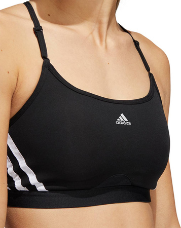 Stanik sportowy adidas Aeroreact Training Light-Support 3-Stripes Bra czarny HC7862