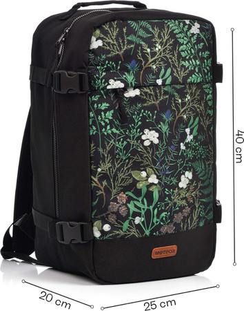 Plecak sportowy szkolny miejski kabinowy Meteor Hermod 20 l Verdant czarno-zielony 16878