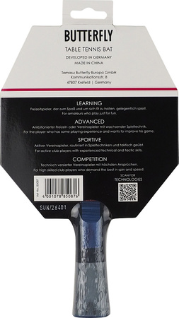Rakietka do tenisa stołowego ping ponga Butterfly Dang Qiu DQX2