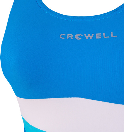 Kostium kąpielowy damski Crowell Katie kol.03 niebiesko-błękitno-biały