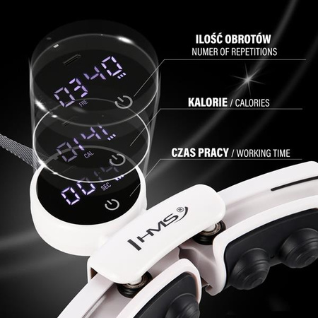 Hula hop white z magnesami i obciążnikiem licznik HMS hhm16