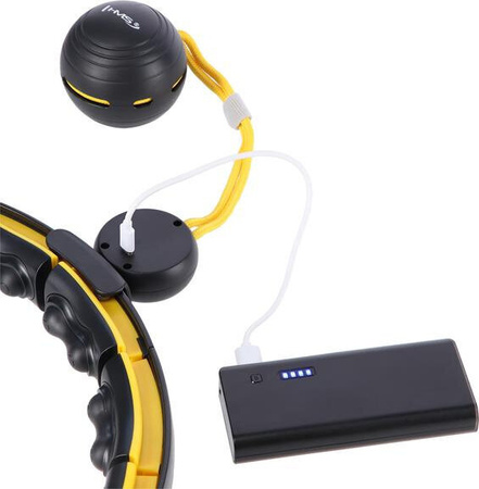 Hula hop z magnesami HMS HHM21 z wypustkami TPE i obciążnikiem licznik żółto-czarne