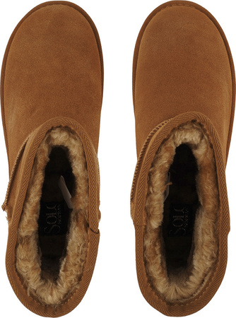 Buty damskie skórzane Solo Soprani Couture Hugh Platform jasny brąz SSW421P05 02