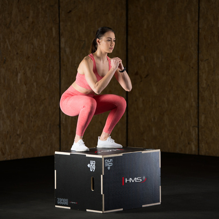 Skrzynia treningowa pylometryczna do ćwiczeń crossfit wzmocniona HMS DSC02 750x600x500mm