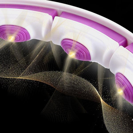 Hula hop z magnesami HMS HHM17 i obciążnikiem licznik biało-fioletowe