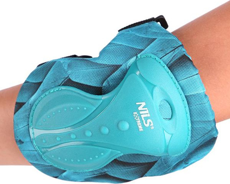 Zestaw ochraniaczy dla młodzieży na rolki deskorolkę hulajnogę Nils Extreme H727 zielone rozmiar L