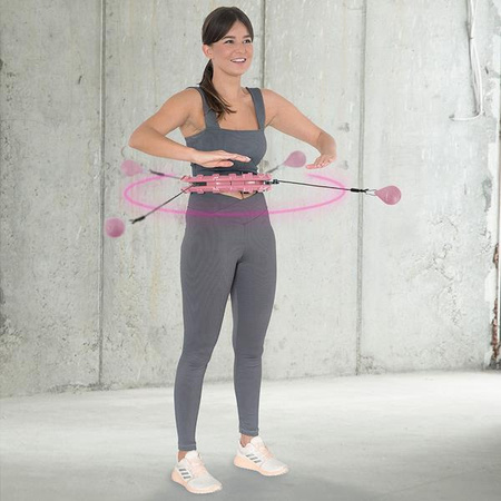 Zestaw hula hop z wypustkami i obciążnikiem HMS hhw01 różowe pas wyszczuplający br163 czerwony