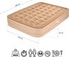 Materac dwuosobowy dmuchany king size beżowy Nils Camp NC2808 + pompka elektryczna Nils camp 200×145×35 cm
