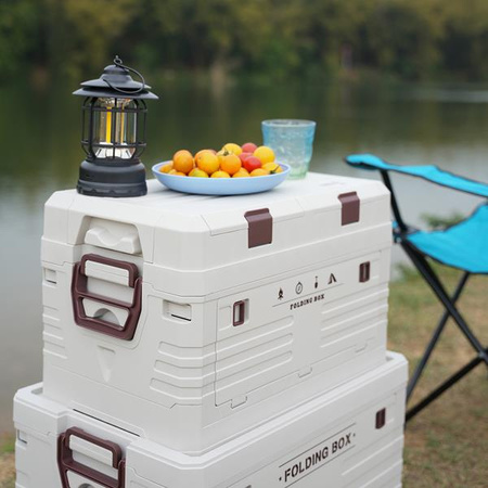 Składana skrzynia kempingowa turystyczna z pokrywą 50l Nils camp NCB4003