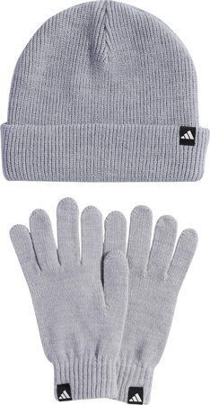 Komplet adidas czapka rękawiczki szary KB7340