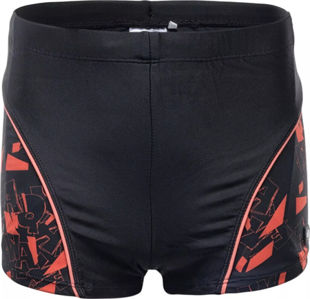 Dziecięce bokserki kąpielowe Aquawave IDARO JR M000150883 black/black puffins bill logo print rozmiar 152
