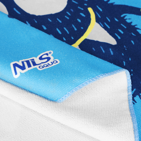 Ręcznik dziecięcy z kapturem Poncho monster Nils Aqua NAR20 60×85 cm