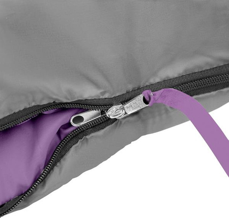 Śpiwór turystyczny ciepły mumia kołdra Nils Camp NC2008 szaro-fioletowy 75x215cm