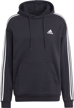 Bluza męska adidas Essentials Fleece 3-Stripes Hoodie czarna IB4028