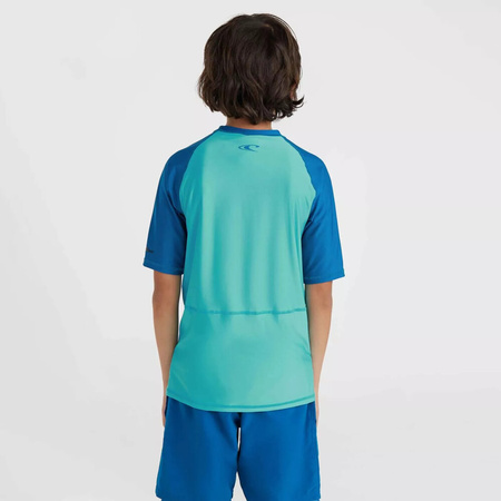 Dziecięca koszulka uv O'neill ESSENTIALS CALI S/SLV SKINS neon blue rozmiar 10