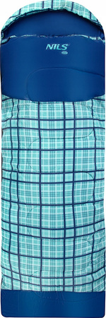 Śpiwór Nils camp nc2009 190 30x75cm niebieska kratka
